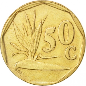 Реверс монеты ЮАР, 50 центов, 1990-1995