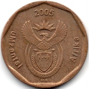 Аверс монеты ЮАР, 50 центов, 2005