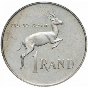 Реверс монеты ЮАР, 1 ранд, 1965-1968