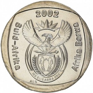 Аверс монеты ЮАР, 1 ранд, 2002