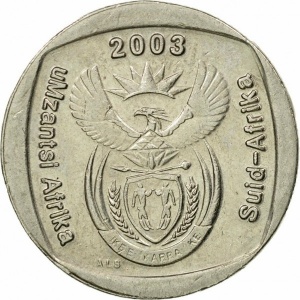 Аверс монеты ЮАР, 1 ранд, 2003-2015