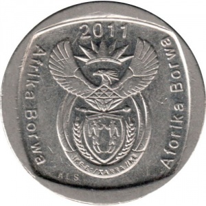 Аверс монеты ЮАР, 1 ранд, 2011-2013