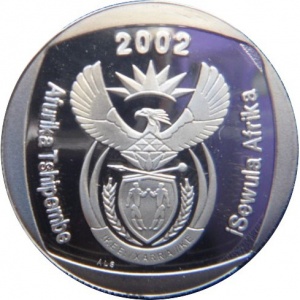 Аверс монеты ЮАР, 5 рандов, 2002