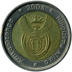 Аверс монеты ЮАР, 5 рандов, 2004-2016