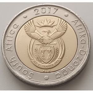 Аверс монеты ЮАР, 5 рандов, 2017