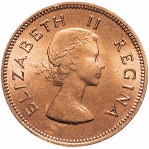 Аверс монеты ЮАР, ½ пенни, 1953-1960