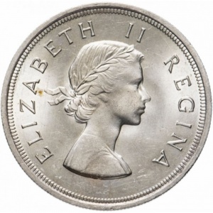 Аверс монеты ЮАР, 5 шиллингов, 1953-1959