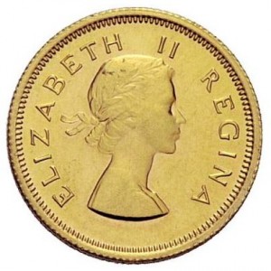 Аверс монеты ЮАР, ½ фунта (полсоверена), 1953-1960