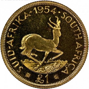 Реверс монеты ЮАР, 1 фунт, 1953-1960