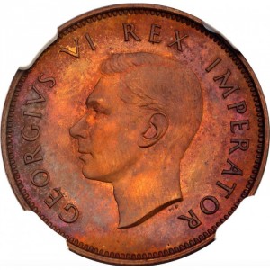 Аверс монеты ЮАР, ½ пенни, 1937-1947