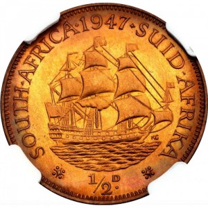 Реверс монеты ЮАР, ½ пенни, 1937-1947