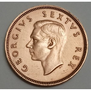 Аверс монеты ЮАР, ½ пенни, 1951-1952