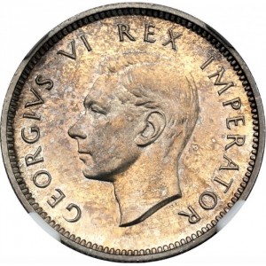 Аверс монеты ЮАР, 6 пенсов, 1937-1947