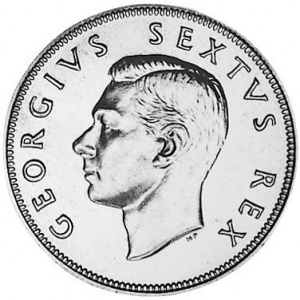 Аверс монеты ЮАР, 2½ шиллинга, 1948-1950
