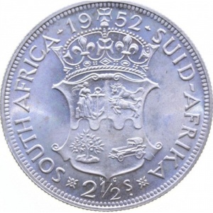 Реверс монеты ЮАР, 2½ шиллинга, 1951-1952