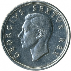 Аверс монеты ЮАР, 5 шиллингов, 1948-1950