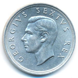 Аверс монеты ЮАР, 5 шиллингов, 1951