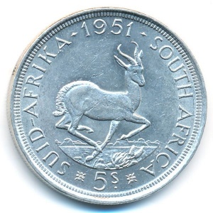 Реверс монеты ЮАР, 5 шиллингов, 1951