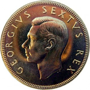 Аверс монеты ЮАР, 1 фунт, 1952