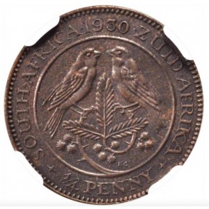Реверс монеты ЮАР, ¼ пенни, 1928-1931