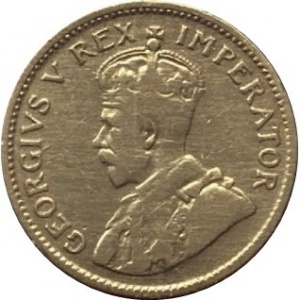 Аверс монеты ЮАР, 3 пенса, 1923-1925