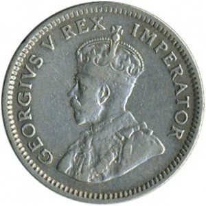 Аверс монеты ЮАР, 6 пенсов, 1931-1936