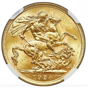 Реверс монеты ЮАР, 1 соверен, 1923-1928