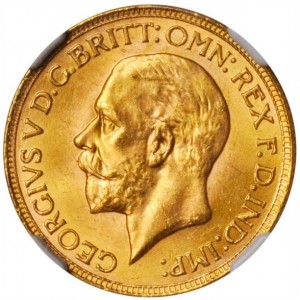 Аверс монеты ЮАР, 1 соверен, 1929-1932