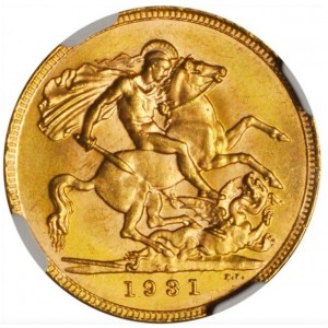 Реверс монеты ЮАР, 1 соверен, 1929-1932
