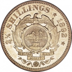 Реверс монеты ЮАР, 2½ шиллинга, 1892-1897