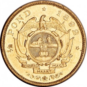 Реверс монеты ЮАР, ½ фунта, 1892-1897