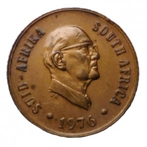 Аверс монеты ЮАР, 1 цент, 1976, Окончание президентства Якобуса Йоханнеса Фуше