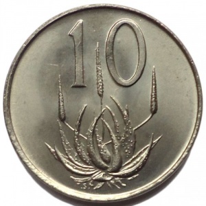 Реверс монеты ЮАР, 10 центов, 1968, Окончание президентства Чарльза Сварта /SOUTH AFRICA/