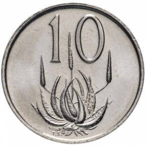 Реверс монеты ЮАР, 10 центов, 1979, Окончание президентства Николааса Дидерихса