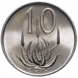 Реверс монеты ЮАР, 10 центов, 1982, Окончание президентства Бальтазара Йоханнеса Форстера