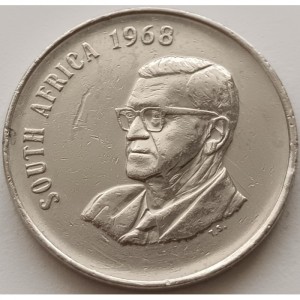 Аверс монеты ЮАР, 50 центов, 1968, Окончание президентства Чарльза Сварта /SOUTH AFRICA/