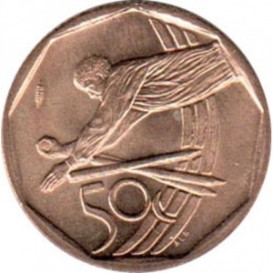 Реверс монеты ЮАР, 50 центов, 2003, Чемпионат мира по крикету в Южной Африке 2003