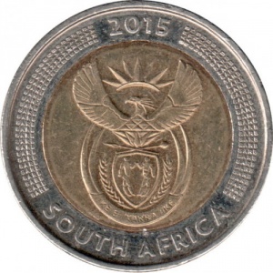 Аверс монеты ЮАР, 5 рандов, 2015, 200 лет первой южноафриканской монете