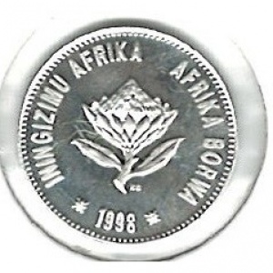Аверс монеты ЮАР, 2½ цента, 1998, Очковый пингвин