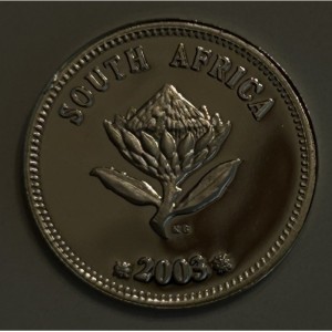 Аверс монеты ЮАР, 2½ цента, 2003, Хищные птицы - Орел