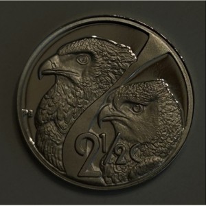 Реверс монеты ЮАР, 2½ цента, 2003, Хищные птицы - Орел
