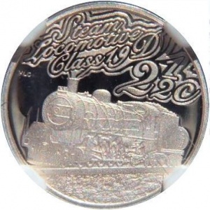Реверс монеты ЮАР, 2½ цента, 2015, Поезда Южной Африки - Паровоз класса 19D