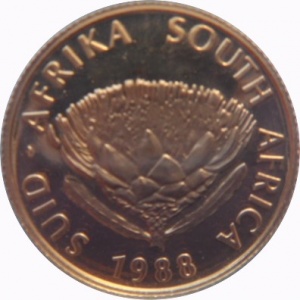 Аверс монеты ЮАР, 1/10 протеи, 1988, 150 лет Великому треку