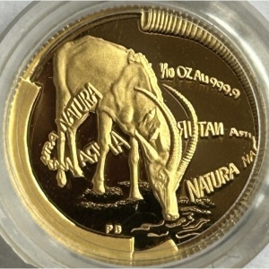 Реверс монеты ЮАР, 1/10 протеи, 2000, Природа - Соболь