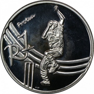 Реверс монеты ЮАР, 1 ранд, 2003, Чемпионат мира по крикету в Южной Африке 2003