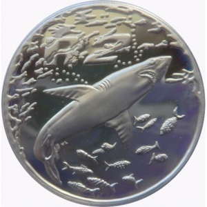 Реверс монеты ЮАР, 2 ранда, 1999, Большая белая акула