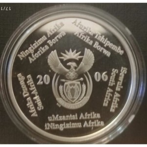 Аверс монеты ЮАР, 2 ранда, 2006, Хищные птицы - Птица-секретарь