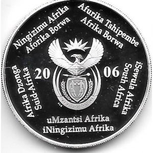 Аверс монеты ЮАР, 2 ранда, 2006, Чемпионат мира по футболу 2010, ЮАР