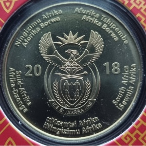 Аверс монеты ЮАР, 50 рандов, 2018, 100 лет со дня рождения Нельсона Манделы