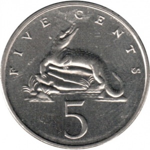 Реверс монеты Ямайка, 5 центов, 1990-1993